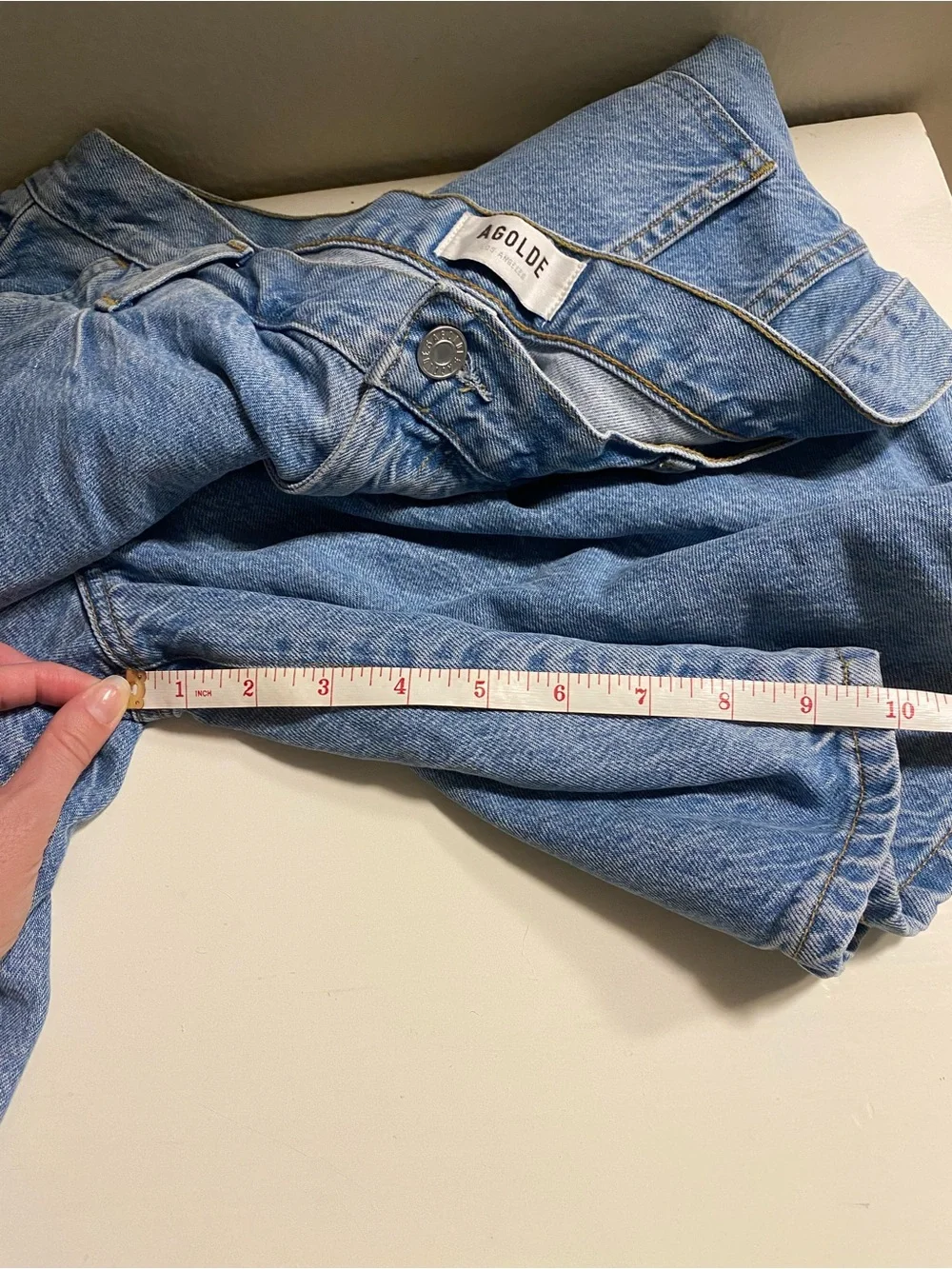 Agolde Ellis Long Denim Shorts